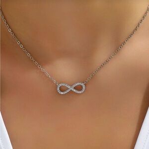 Silver Tone Infinity Necklace